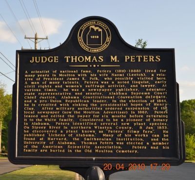 Judge Thomas M. Peters Marker image. Click for full size.