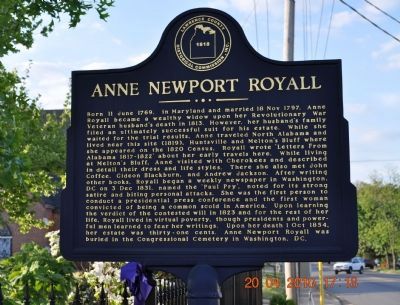 Anne Newport Royall Marker image. Click for full size.