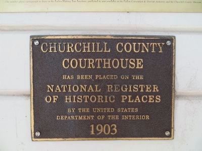 NRHP Plaque at Entrance to Churchill County Courthouse. Click for full size. NRHP Plaque at Entrance to Churchill County Courthouse image. Click for full size.