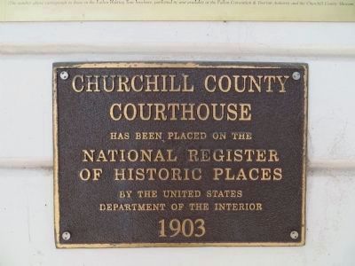 NRHP Plaque at Entrance to Churchill County Courthouse image. Click for full size.