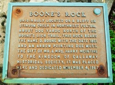 Boone's Rock Marker. Click for full size. Boone's Rock Marker image. Click for full size.