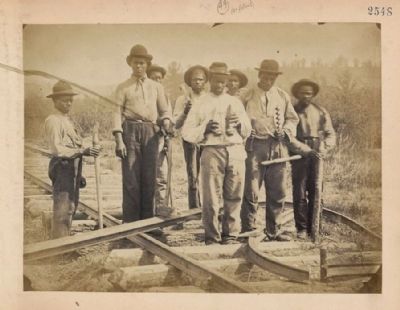 African American laborers on the U.S. Military Railroad in Northern Virginia. Click for full size. African American laborers on the U.S. Military Railroad in Northern Virginia image. Click for full size.