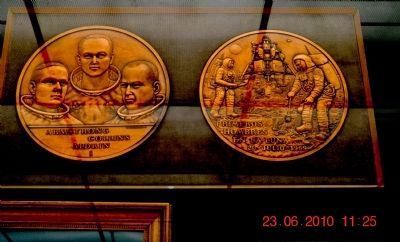 Armstrong  Collins  Aldrin plaques at the Marshall Space Flight Center Museum image. Click for full size.