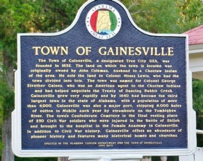 Town of Gainesville marker. Click for full size. Town of Gainesville marker image. Click for full size.
