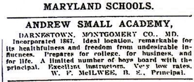 Washington Post Display Ad for the Academy, 1903 image. Click for full size.