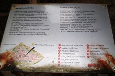Corpus Christi Chapel / Fronleichnamskapelle Marker. Click for full size. Corpus Christi Chapel / Fronleichnamskapelle Marker image. Click for full size.