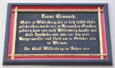 Lucas Cranach Marker. Click for full size. Lucas Cranach Marker image. Click for full size.