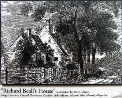 "Richard Beall's House"<br>as sketched by Porte Crayon<br>(David Hunter Strother). Click for full size. "Richard Beall's House"<br>as sketched by Porte Crayon<br>(David Hunter Strother) image. Click for full size.