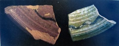 Slipped Redware Pans (18th century/early 19th Century). Click for full size. Slipped Redware Pans (18th century/early 19th Century) image. Click for full size.