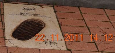 Footprint & signature of Neil Armstrong. Click for full size. Footprint & signature of Neil Armstrong image. Click for full size.