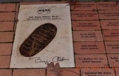 Footprint and Signature of Col Buzz Aldrin PH. D. image. Click for full size.