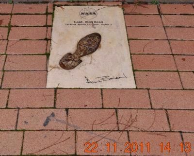 Footprint & Signature of Capt. Alan Bean. Click for full size. Footprint & Signature of Capt. Alan Bean image. Click for full size.