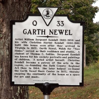 Garth Newel Marker. Click for full size. Garth Newel Marker image. Click for full size.