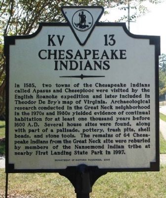 Chesapeake Indians Marker image. Click for full size.