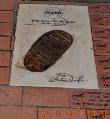 Brig. Gen. Charlie Duke Footprint & Signature. Click for full size. Brig. Gen. Charlie Duke Footprint & Signature image. Click for full size.