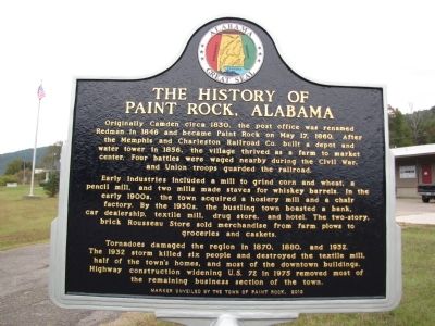 The History of Paint Rock, Alabama Marker image. Click for full size.
