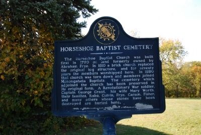 Horseshoe Baptist Cemetery Marker. Click for full size. Horseshoe Baptist Cemetery Marker image. Click for full size.