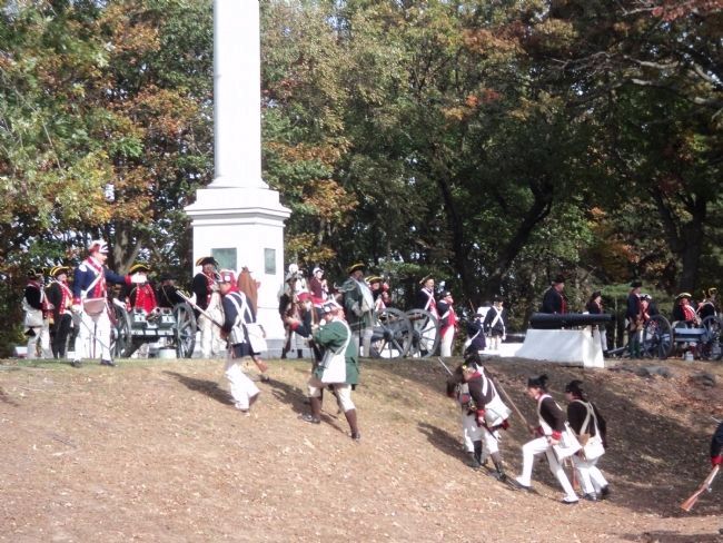 American Troops at the Colonel Christopher Greene Monument image. Click for full size.
