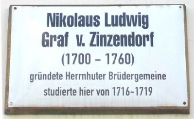 Nikolaus Ludwig, Graf v. Zinzendorf Marker. Click for full size. Nikolaus Ludwig, Graf v. Zinzendorf Marker image. Click for full size.