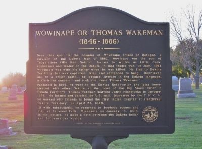 Wowinape or Thomas Wakeman Marker. Click for full size. Wowinape or Thomas Wakeman Marker image. Click for full size.