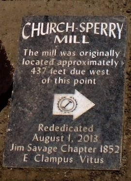 Re-Dedication stone for the Church-Sperry Mill and Mill Ditch Marker image. Click for full size.