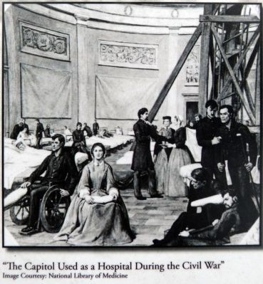 "The Capitol Used as a Hospital During the Civil War" image. Click for full size.