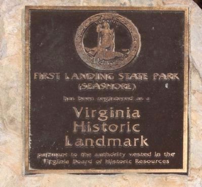 First Landing State Park left Marker. Click for full size. First Landing State Park left Marker image. Click for full size.