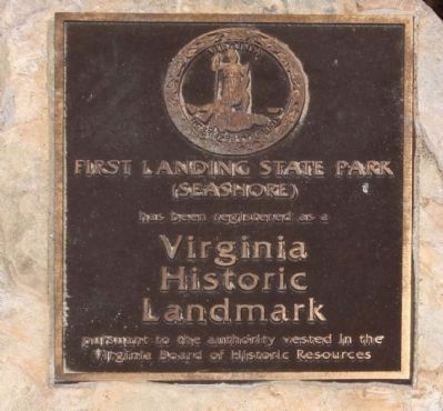 First Landing State Park left Marker image. Click for full size.