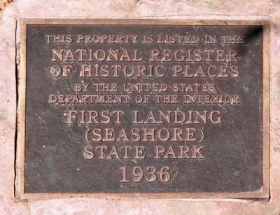 First Landing State Park right Marker image. Click for full size.