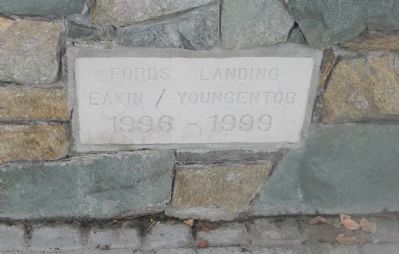 Close-up of the "Ford's Landing Park, 1996-1999" cornerstone image. Click for full size.