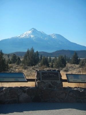 Mount Shasta Marker with Mount Shasta in the Background image. Click for full size.