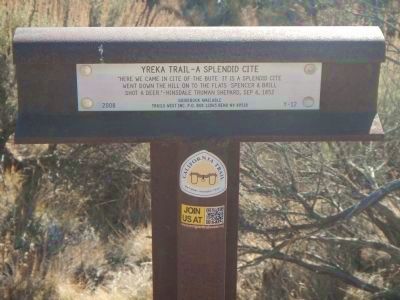 Yreka Trail – A Splendid Cite Marker image. Click for full size.