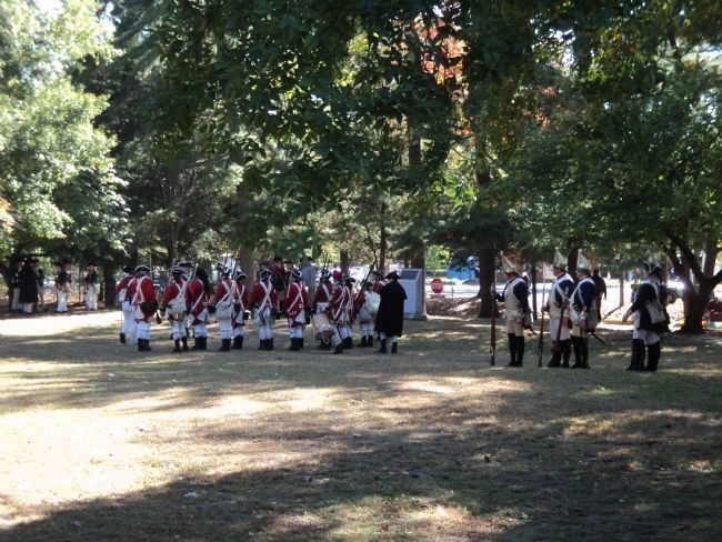 Reenactors at the National Park Armed Service Monument image. Click for full size.