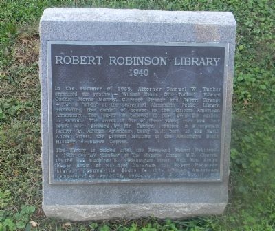 Robert Robinson Library Marker image. Click for full size.