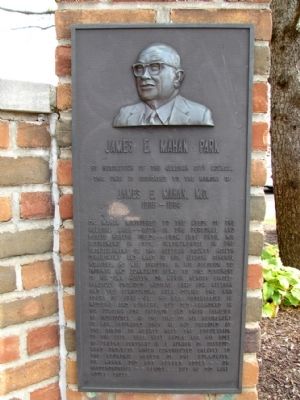 James E. Mahan Park Marker. Click for full size. James E. Mahan Park Marker image. Click for full size.