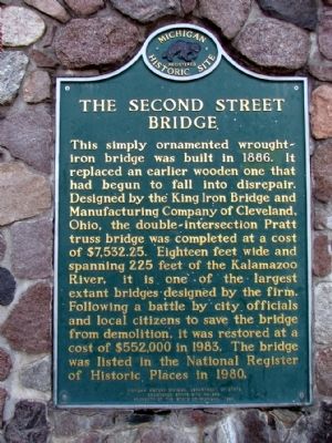 The Second Street Bridge Marker. Click for full size. The Second Street Bridge Marker image. Click for full size.