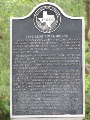 1904 Leon River Bridge Marker. Click for full size. 1904 Leon River Bridge Marker image. Click for full size.