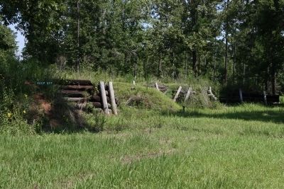 Union breastworks at Fort Blakely located on the Tensaw River northeast of Mobile. image. Click for full size.