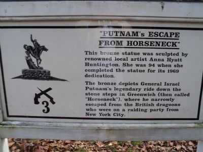 “Putnams Escape from Horseneck” Marker image. Click for full size.