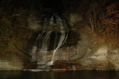 Shequaga Falls Park, Lit at Night image. Click for full size.