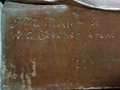 Signatures of J.M. Miller Sculptor and W. G. Beecher Architect image. Click for full size.
