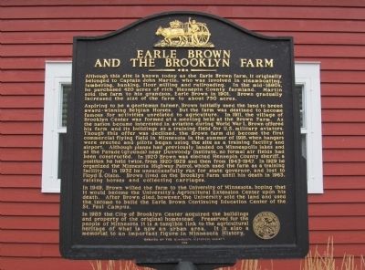 Earle Brown and the Brooklyn Farm Marker. Click for full size. Earle Brown and the Brooklyn Farm Marker image. Click for full size.