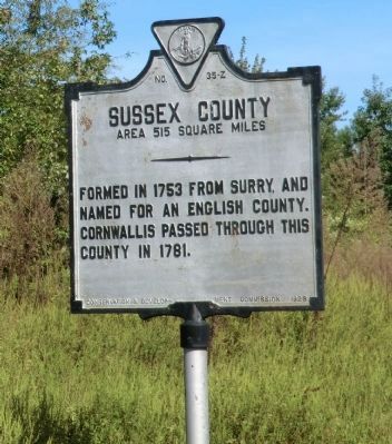 Sussex County Marker image. Click for full size.