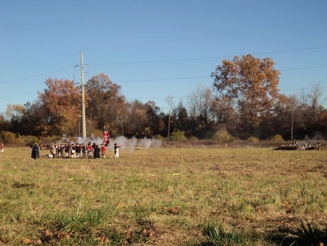 British Attack on American Encampment. Click for full size. British Attack on American Encampment image. Click for full size.