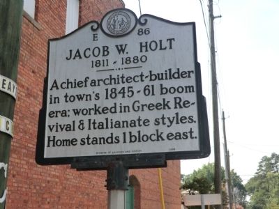 Jacob W. Holt Marker. Click for full size. Jacob W. Holt Marker image. Click for full size.