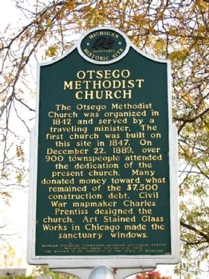 Otsego Methodist Church Marker image. Click for full size.