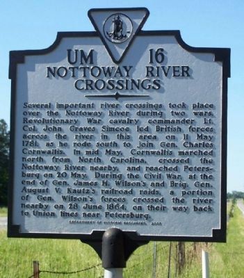 Nottoway River Crossings Marker image. Click for full size.