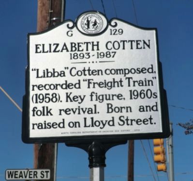 Elizabeth Cotten Marker. Click for full size. Elizabeth Cotten Marker image. Click for full size.