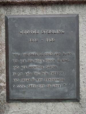A panel of George Sterling's poetry, on the right.. Click for full size. A panel of George Sterling's poetry, on the right. image. Click for full size.