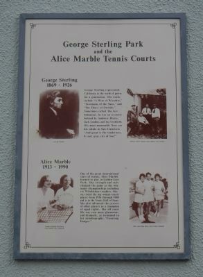 George Sterling Park and the Alice Marble Tennis Courts Marker image. Click for full size.